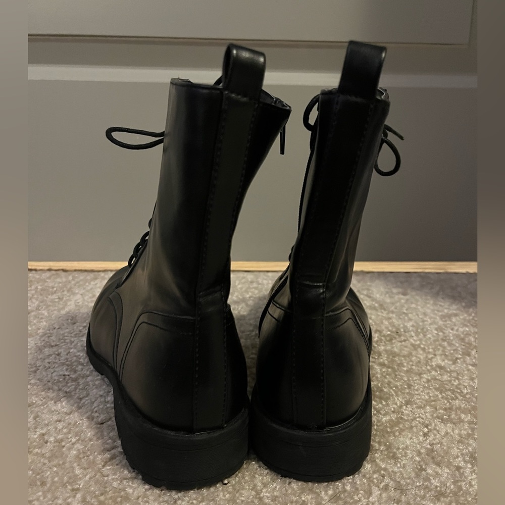 LULU’S Bellah Black Lace-Up Combat Boots - Picture 5 of 8